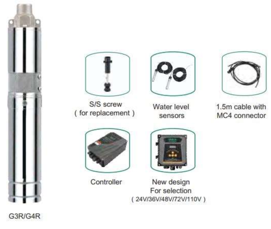3" Solar DC Submersible Pump - G3R-1B/370